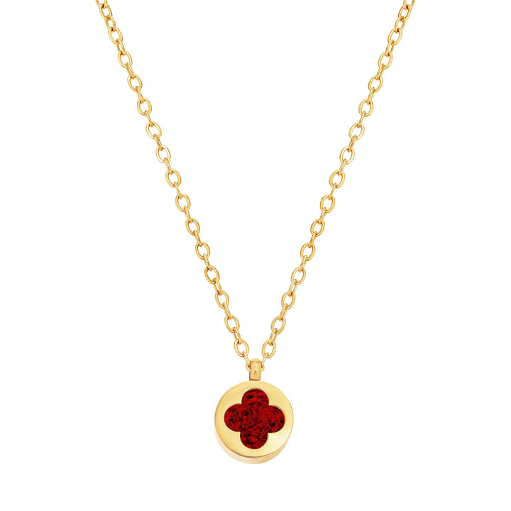 necklace cut out clover stone