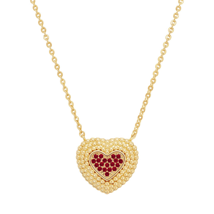 necklace ball textured heart