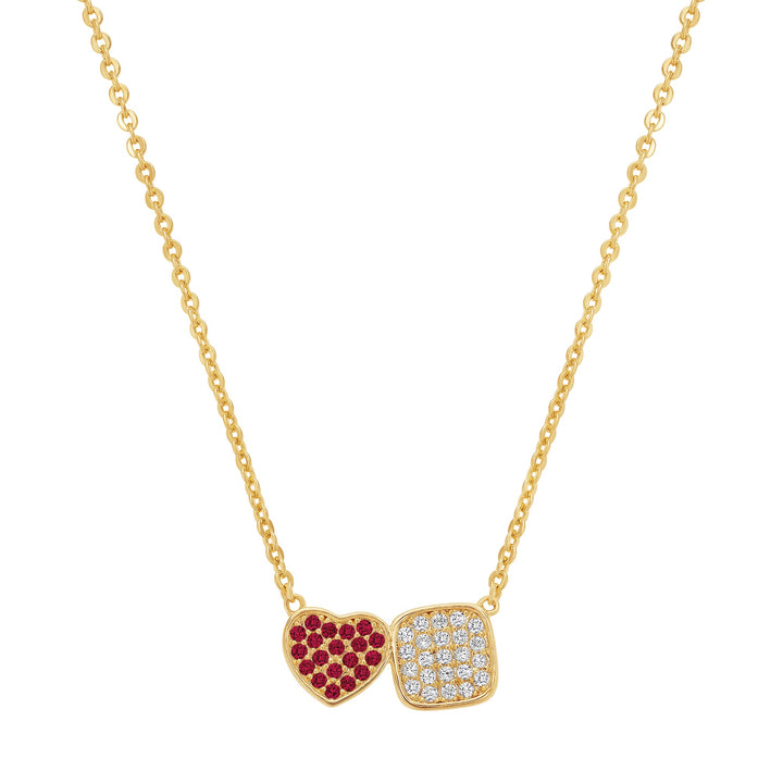 necklace heart and square duet