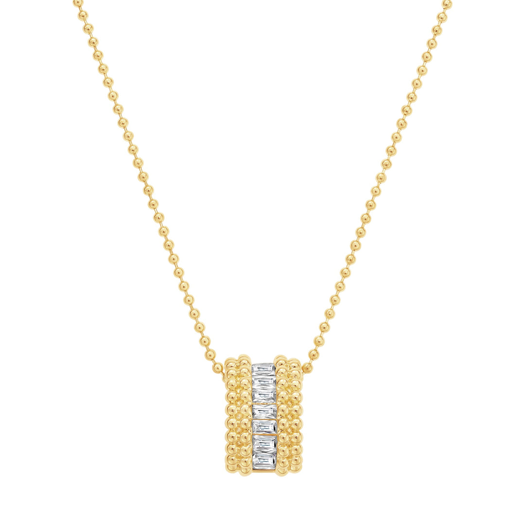 necklace arched baguettes on ball chain