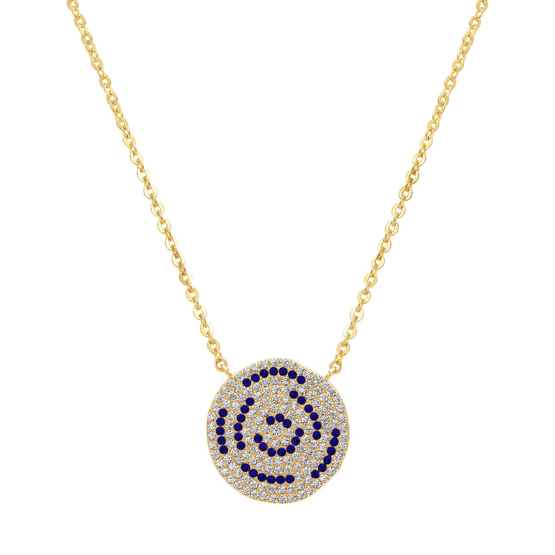 necklace pave dented circle