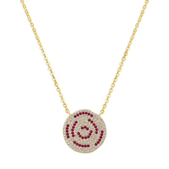 necklace pave dented circle