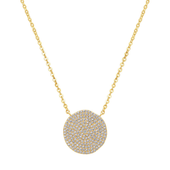 necklace pave dented circle