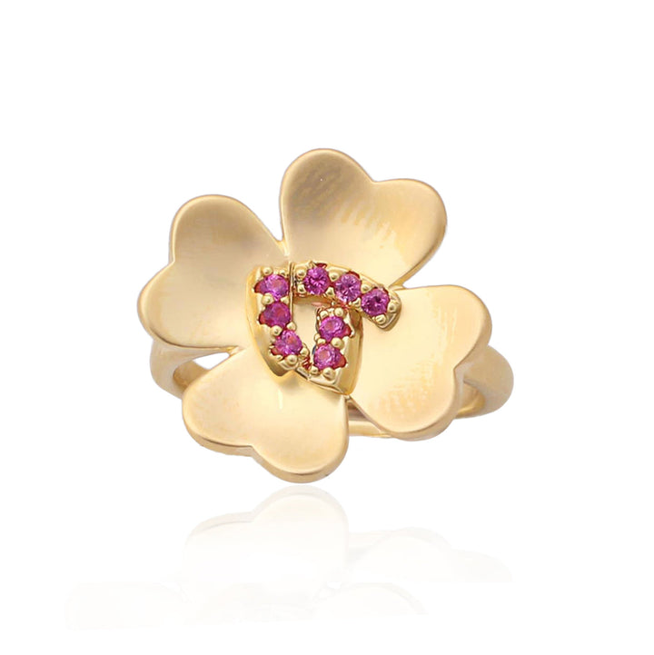 ring matte four petal flower
