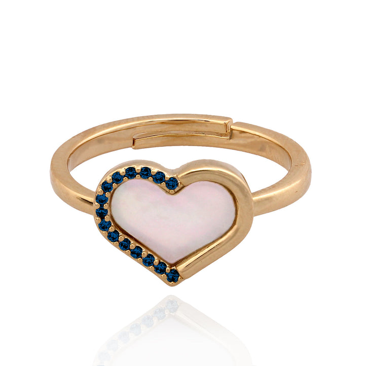 ring half cz half mother of pearl