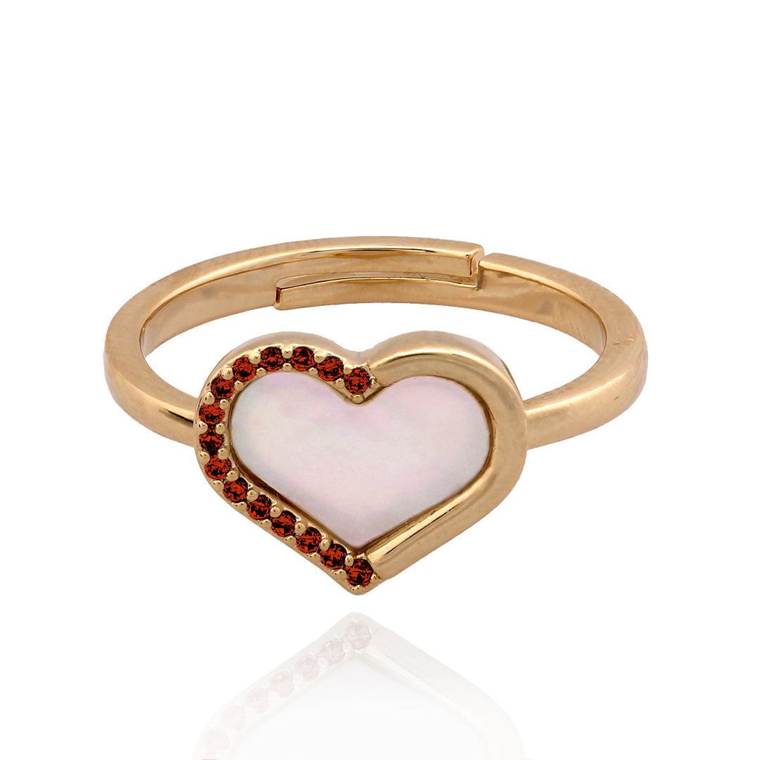 ring half cz half mother of pearl