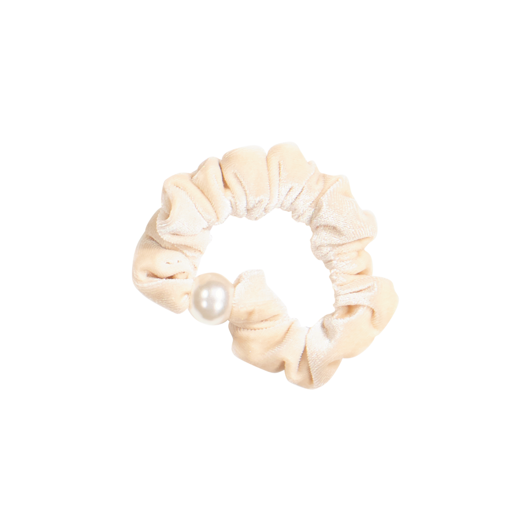 pony scrunchie velvet pearl ball narrow