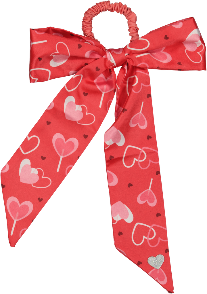 pony scrunchie print silk scarf bow