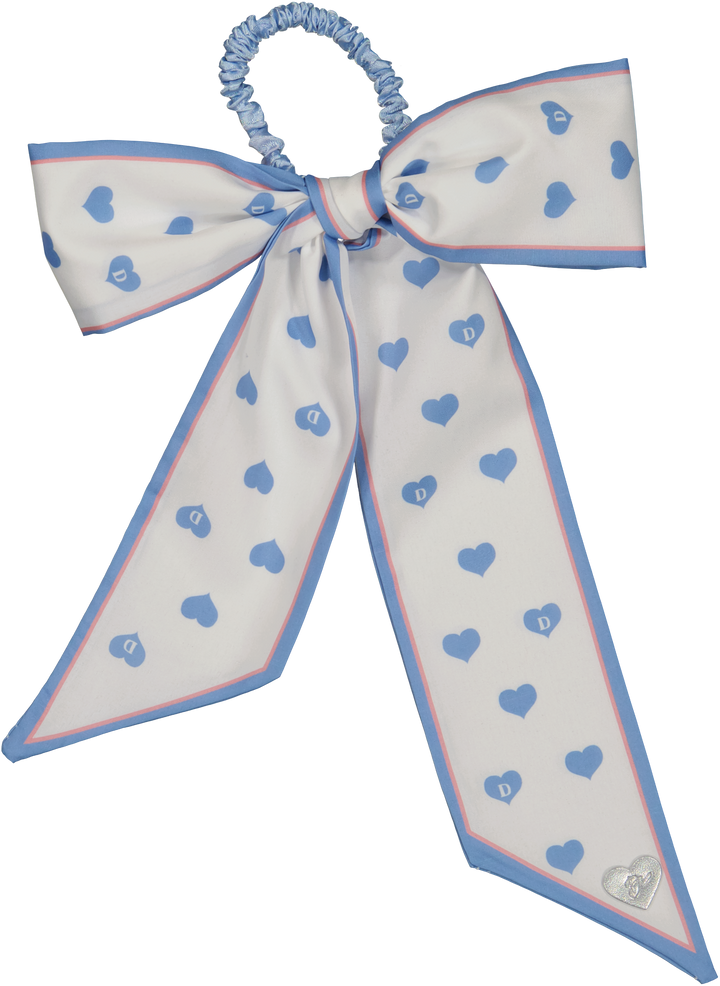 pony scrunchie print silk scarf bow
