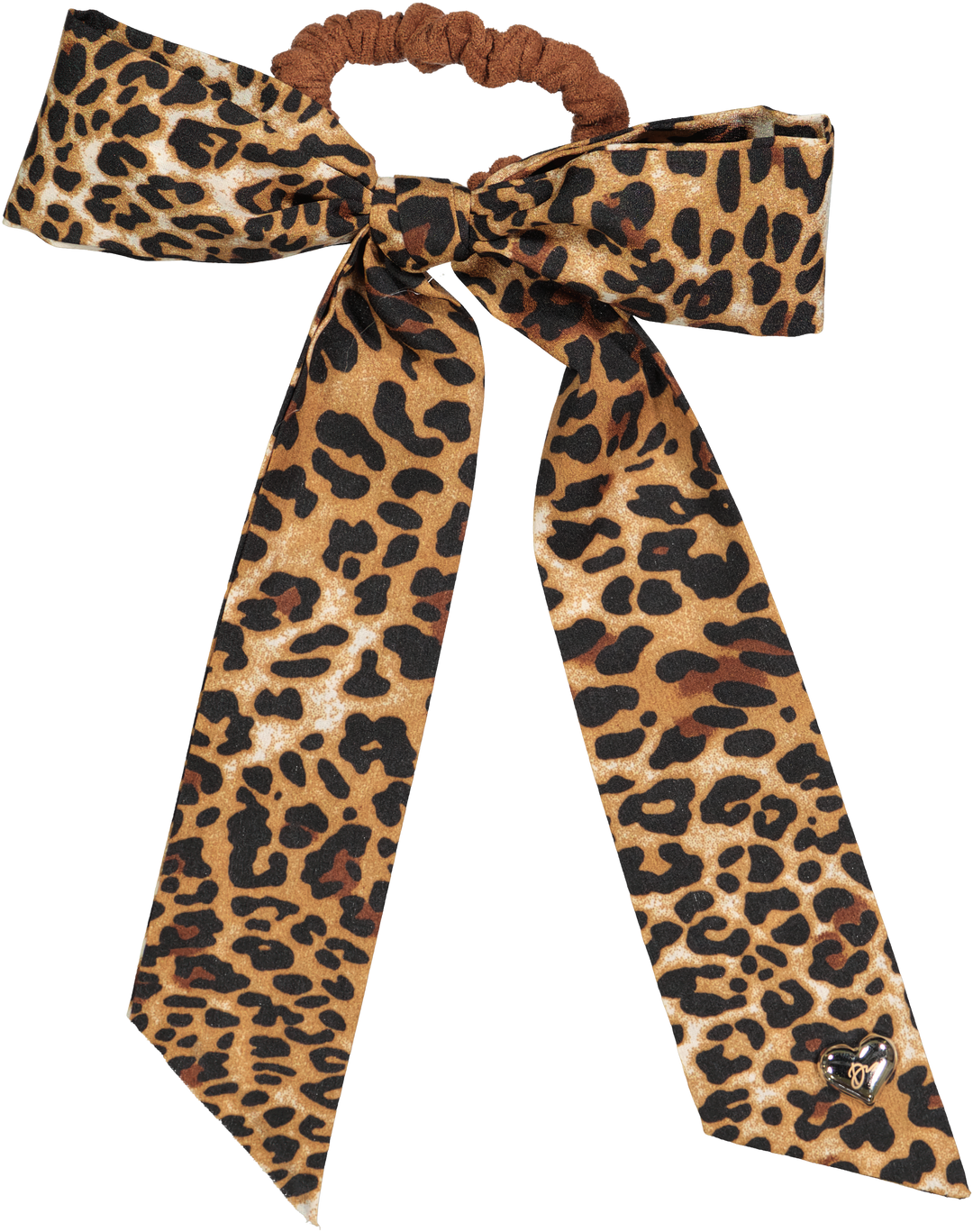 pony scrunchie leopard silk scarf bow
