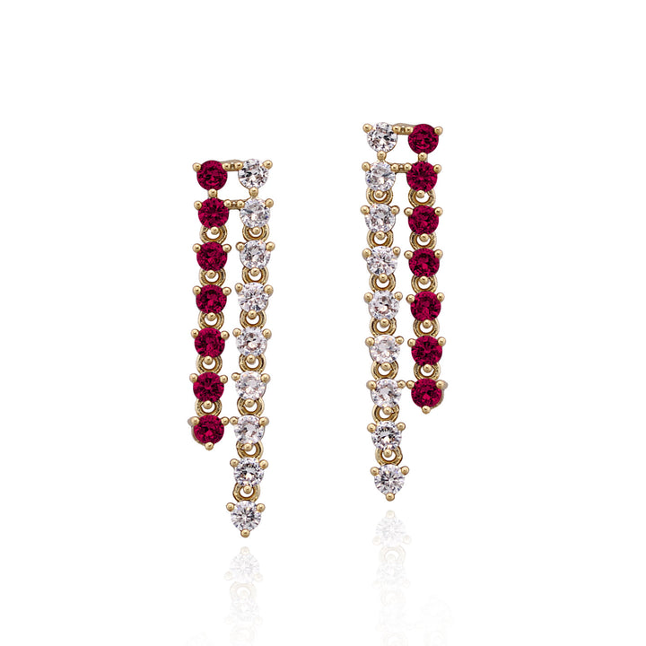 earring two strand dangle tennis