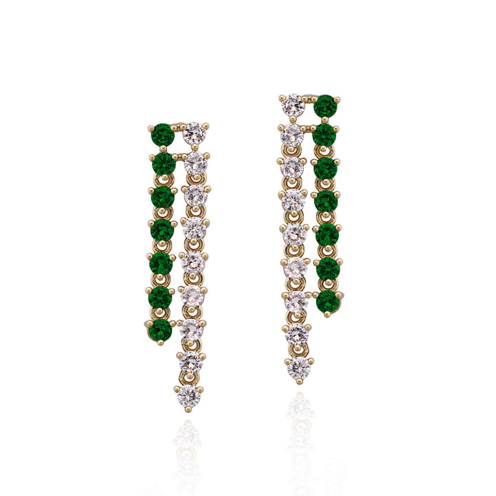 earring two strand dangle tennis