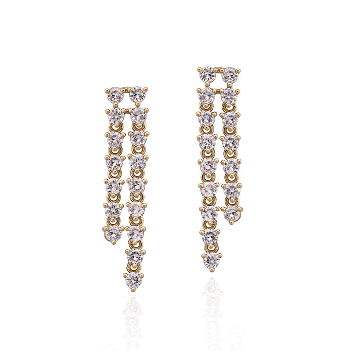 earring two strand dangle tennis