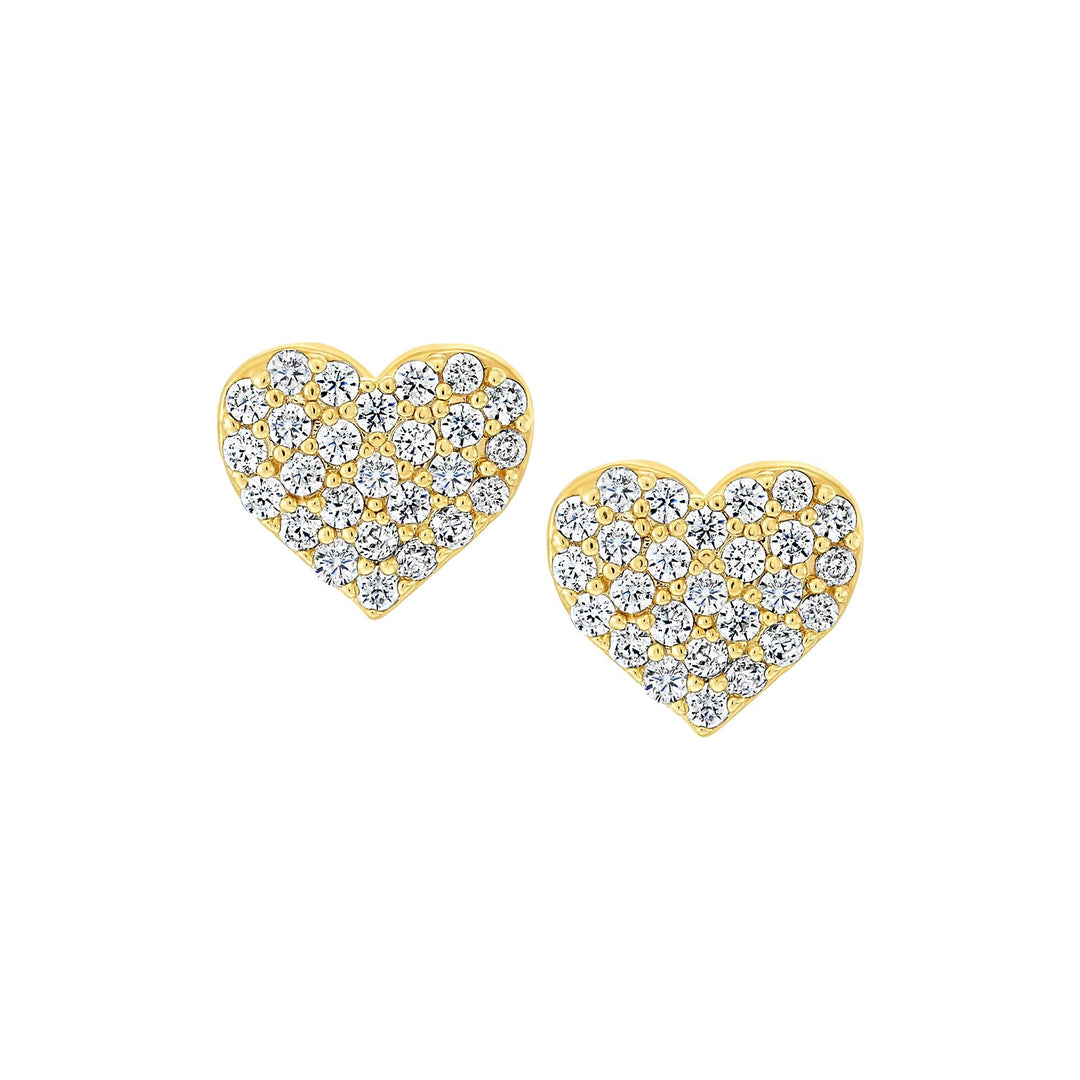earring stud pave baby heart