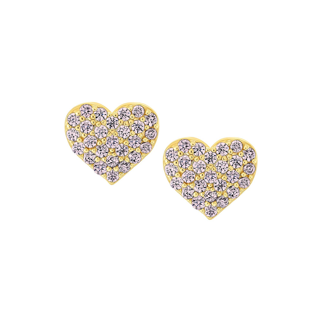 earring stud pave baby heart