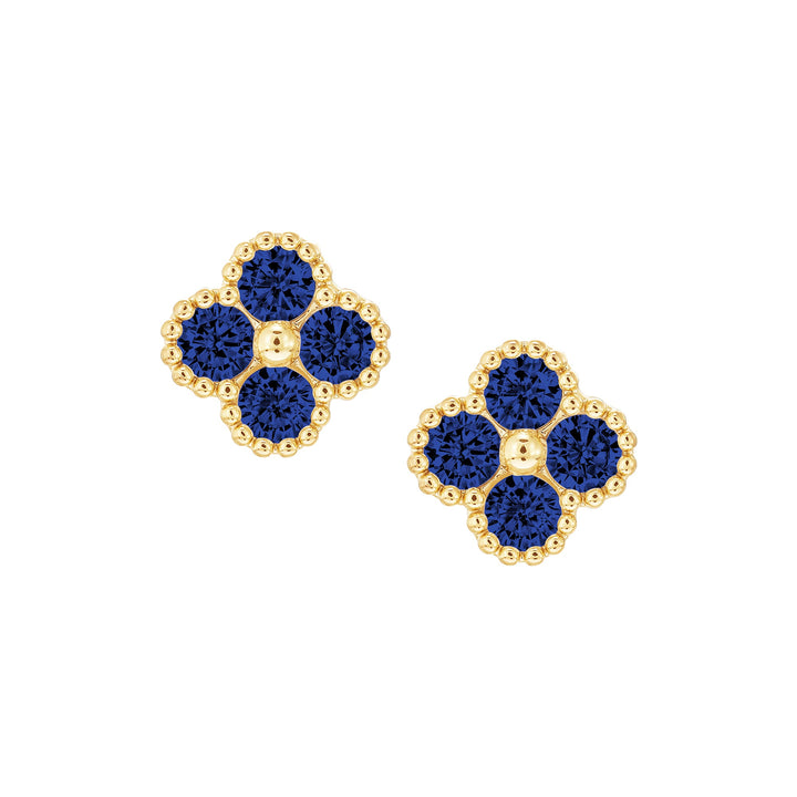 earring stud four stone clover