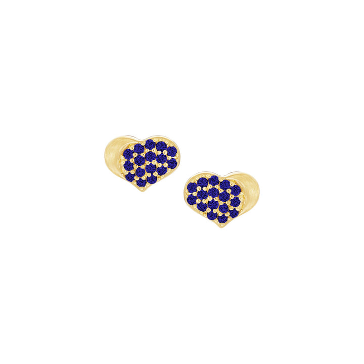 earring stud satin dipped pave heart