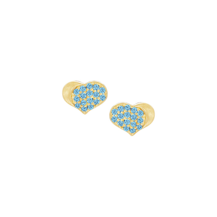 earring stud satin dipped pave heart