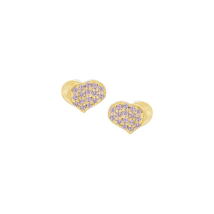 earring stud satin dipped pave heart