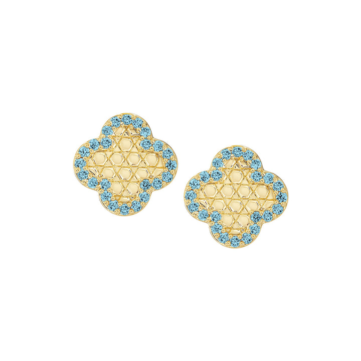 earring stud honeycomb clover