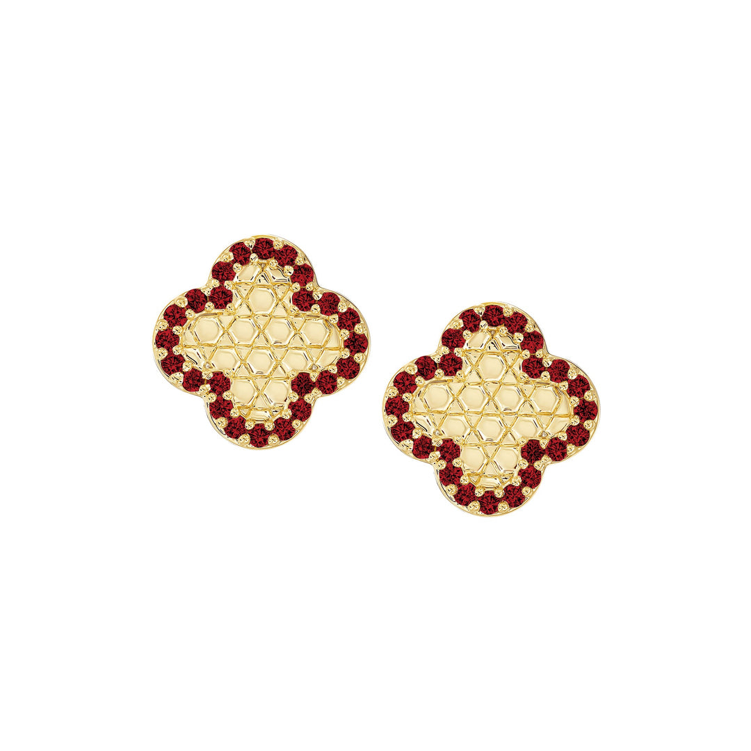 earring stud honeycomb clover