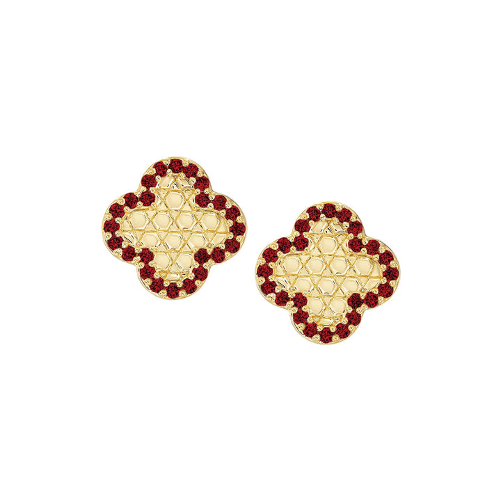 earring stud honeycomb clover