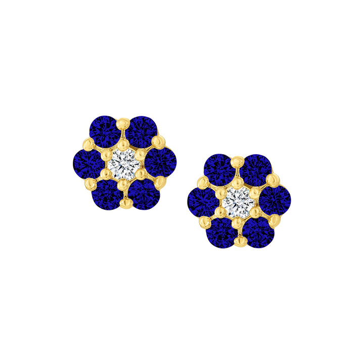 earring stud seven stone diamond