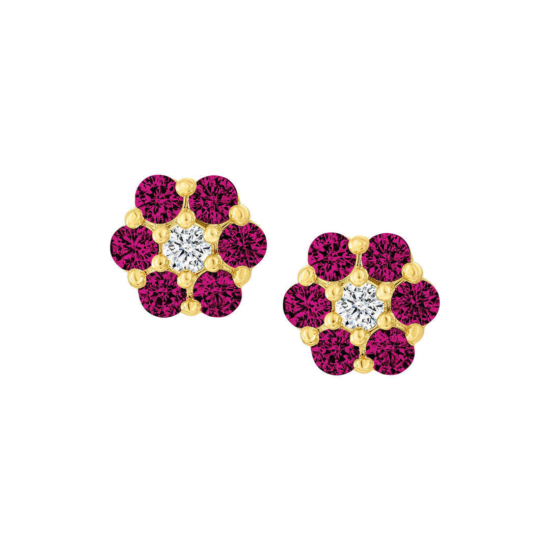 earring stud seven stone diamond