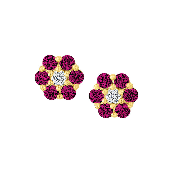 earring stud seven stone diamond