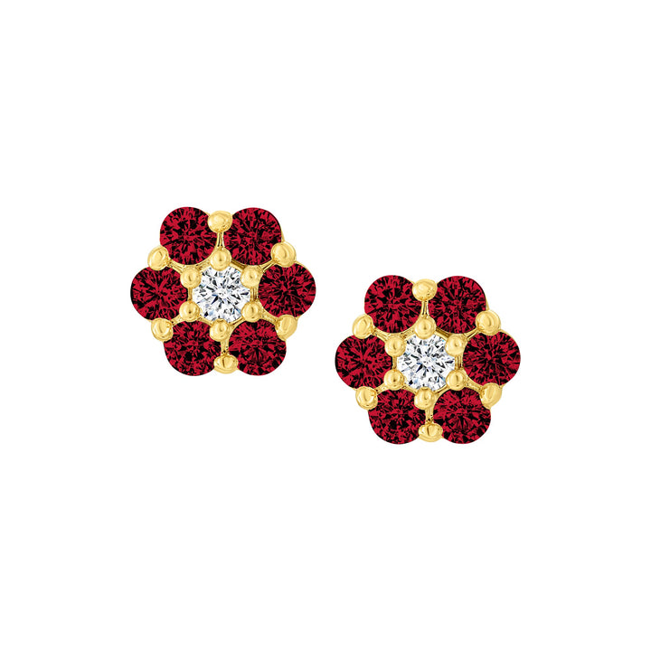 earring stud seven stone diamond