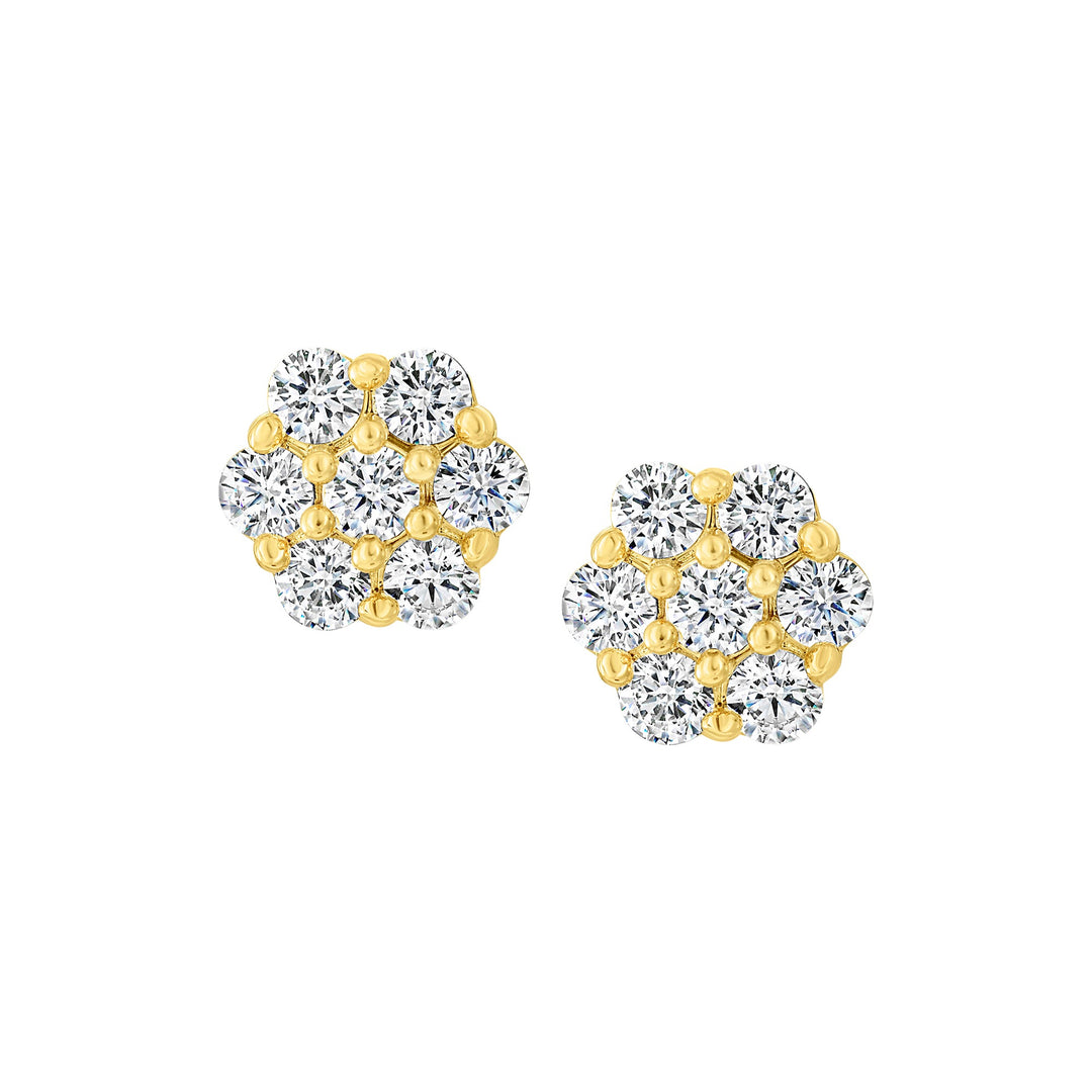 earring stud seven stone diamond