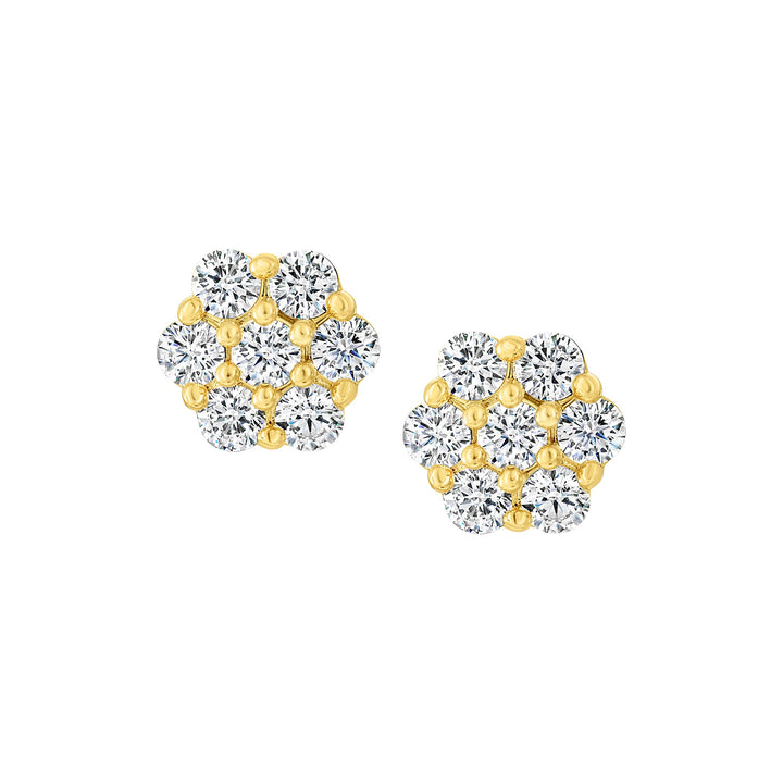 earring stud seven stone diamond