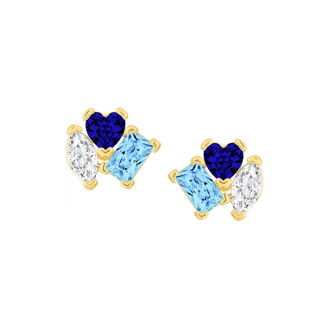 earing stud baguette stones spinner