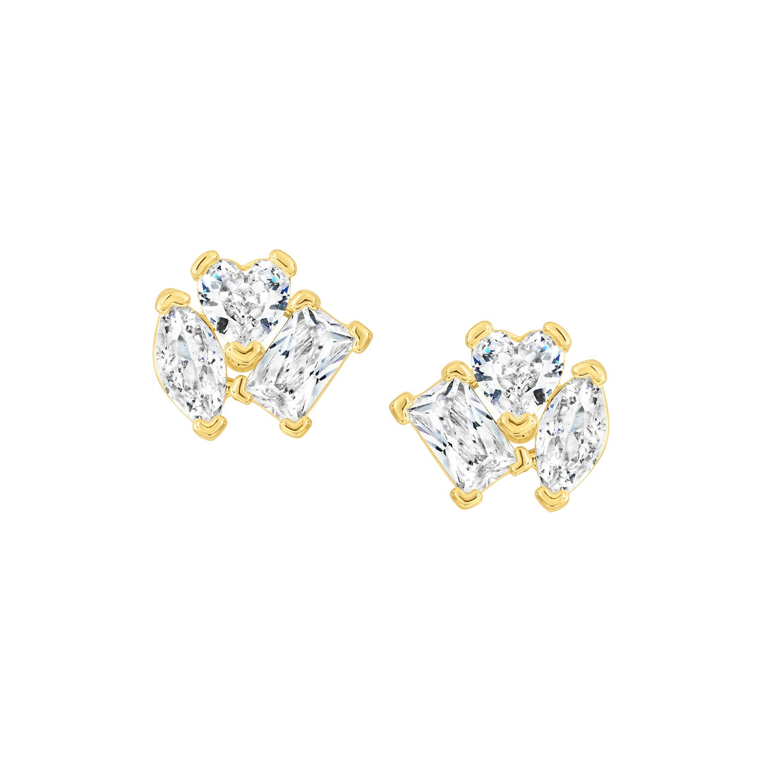earing stud baguette stones spinner