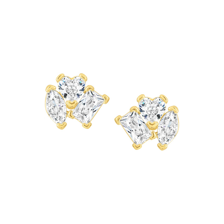 earing stud baguette stones spinner