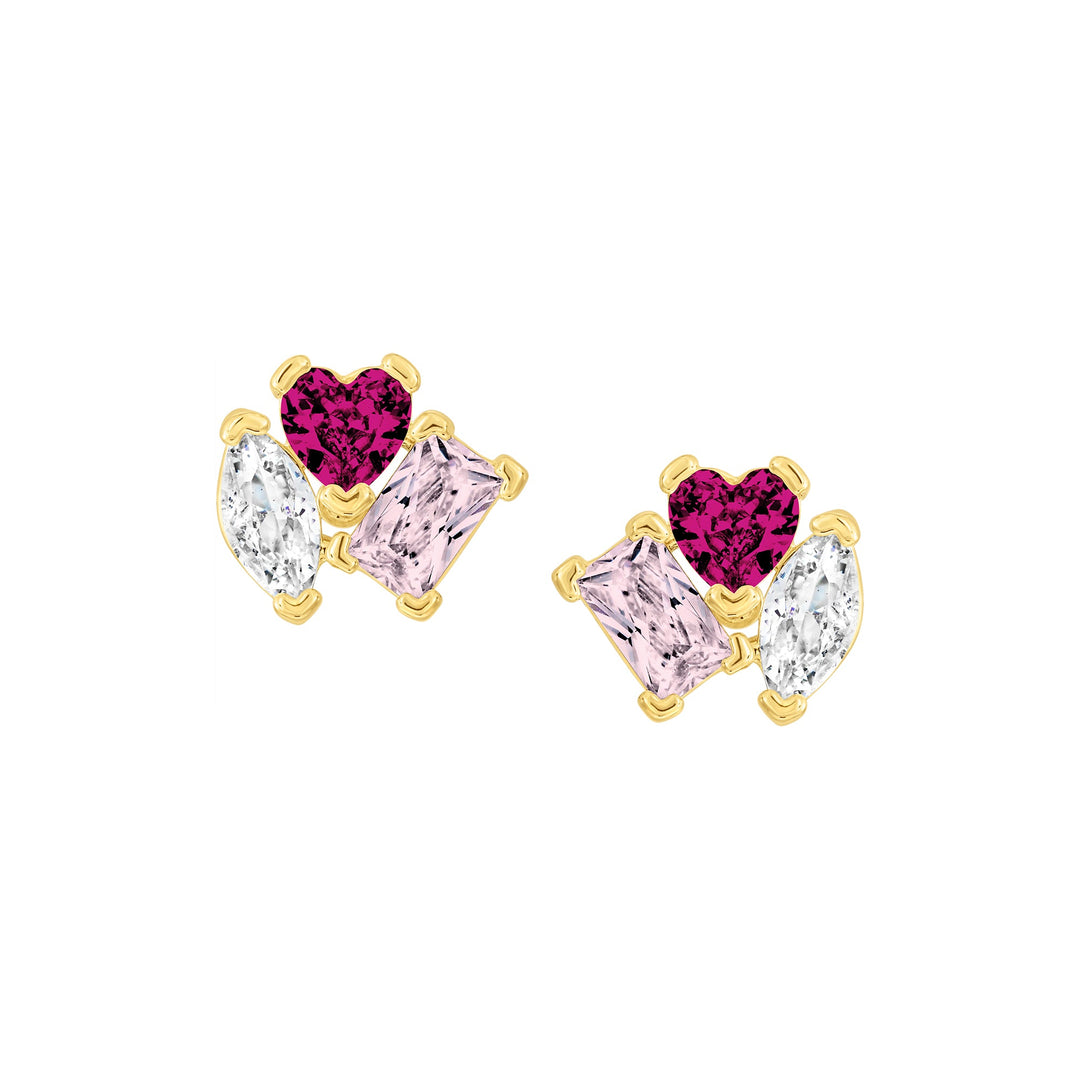 earing stud baguette stones spinner