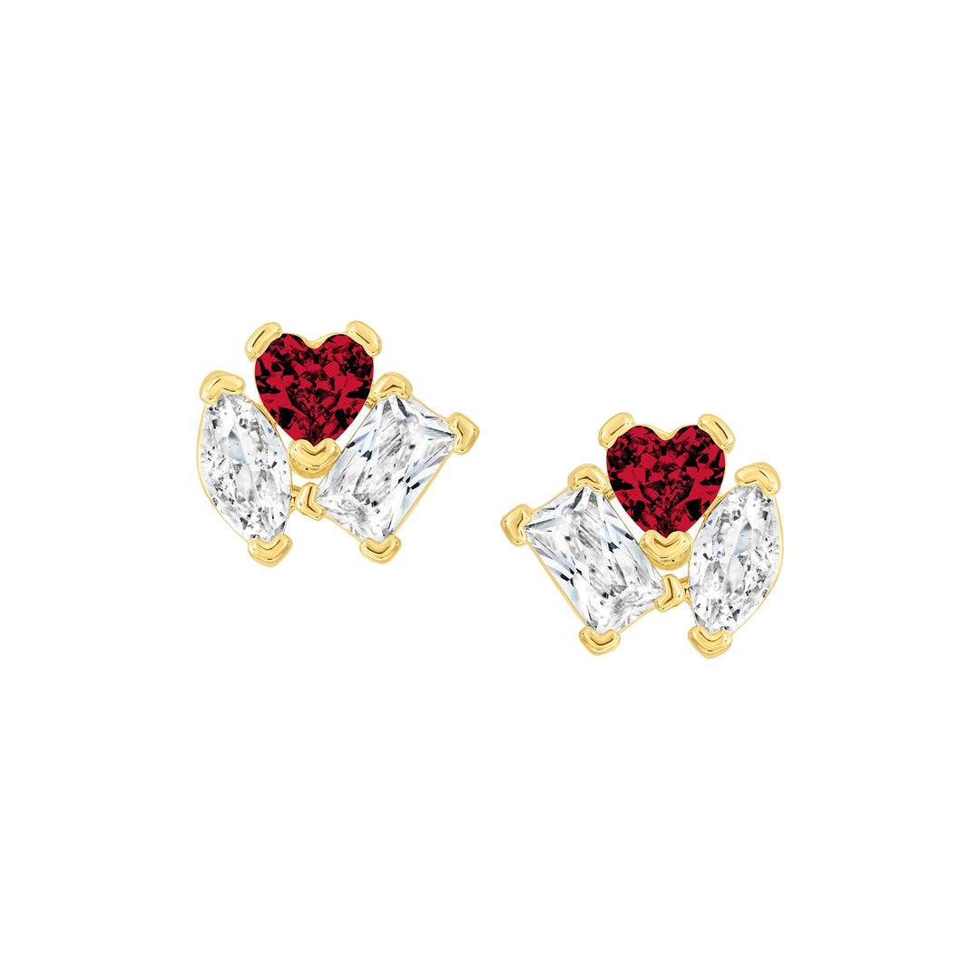 earing stud baguette stones spinner