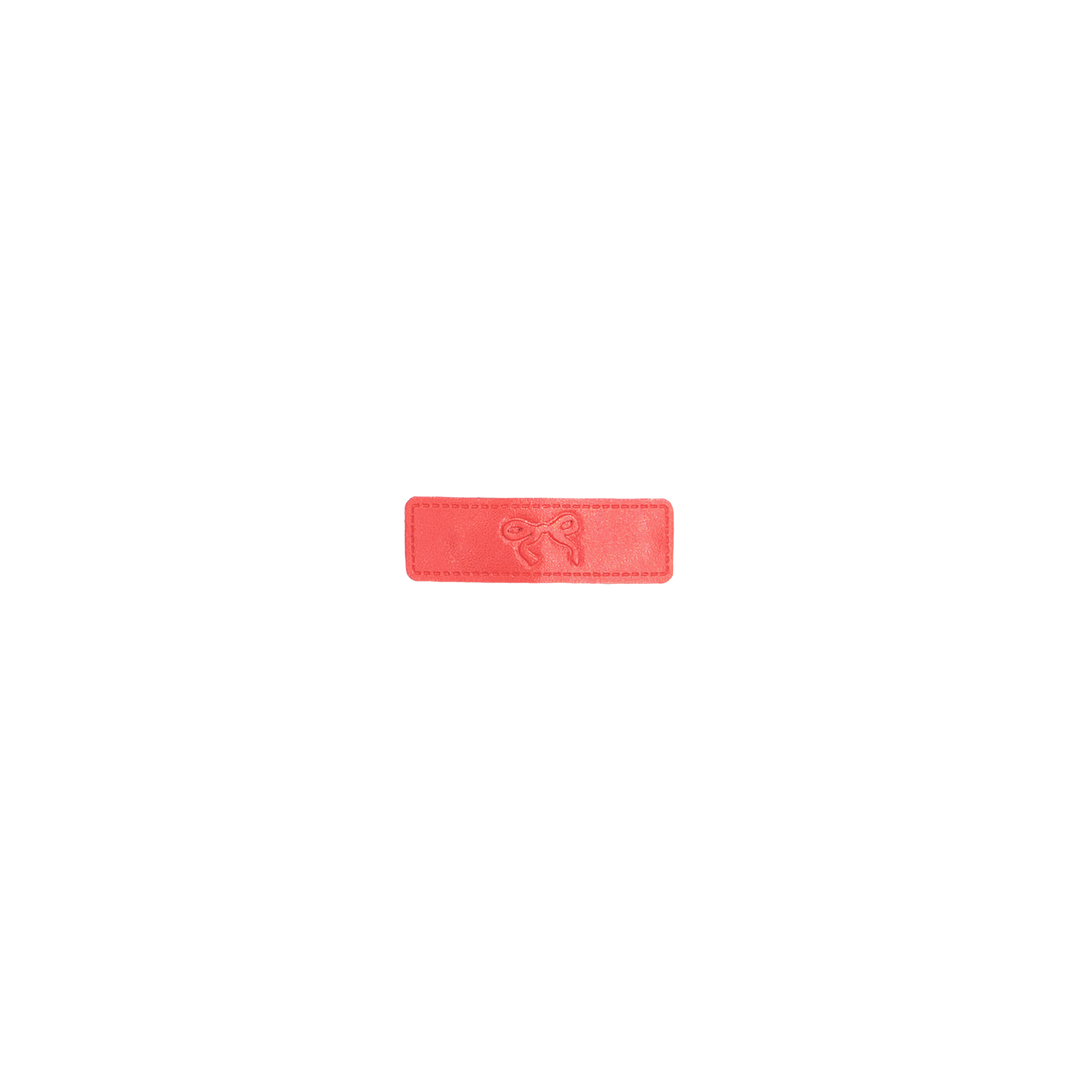 clip snap leather bow