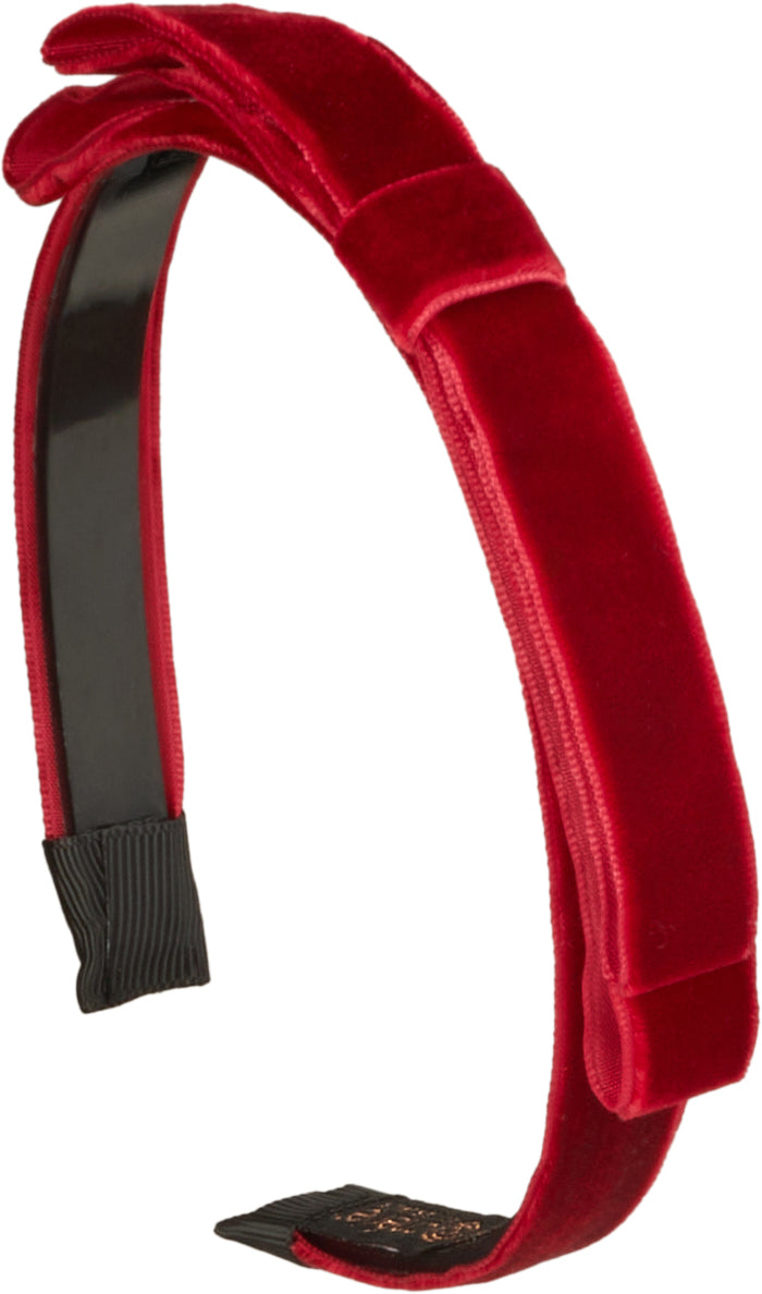 headband velvet with satin center bow