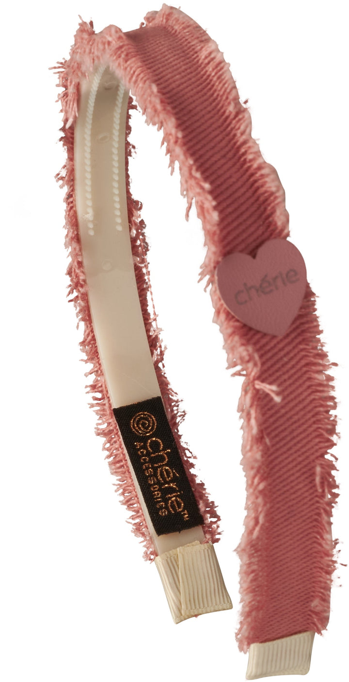 headband hard denim fringe heart