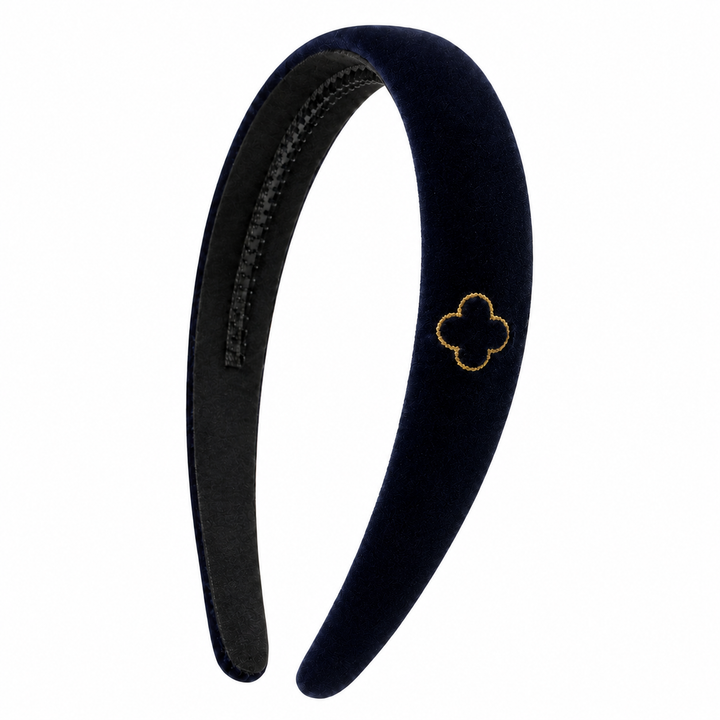 headband velvet gold embroidered