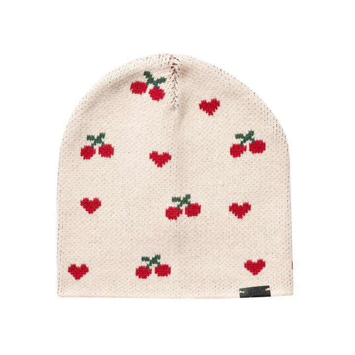 hat cherry heart print