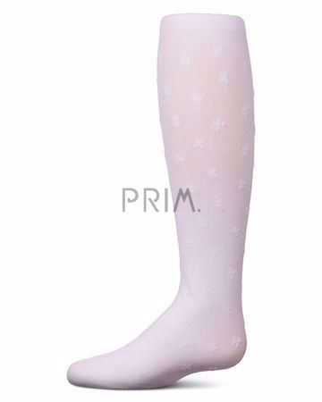 MEMOI MINI BOW FLOCKED OPAQUE TIGHTS