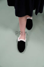 Load image into Gallery viewer, ZUBII FUR LINED VELVET SLINGBACK SLIPPERS
