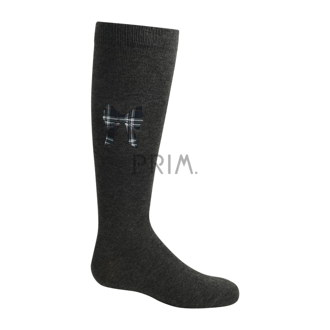 ZUBII PLAID BOW KNEE SOCK