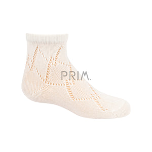 ZUBII DOUBLE DIAMOND CROCHET ANKLE SOCK