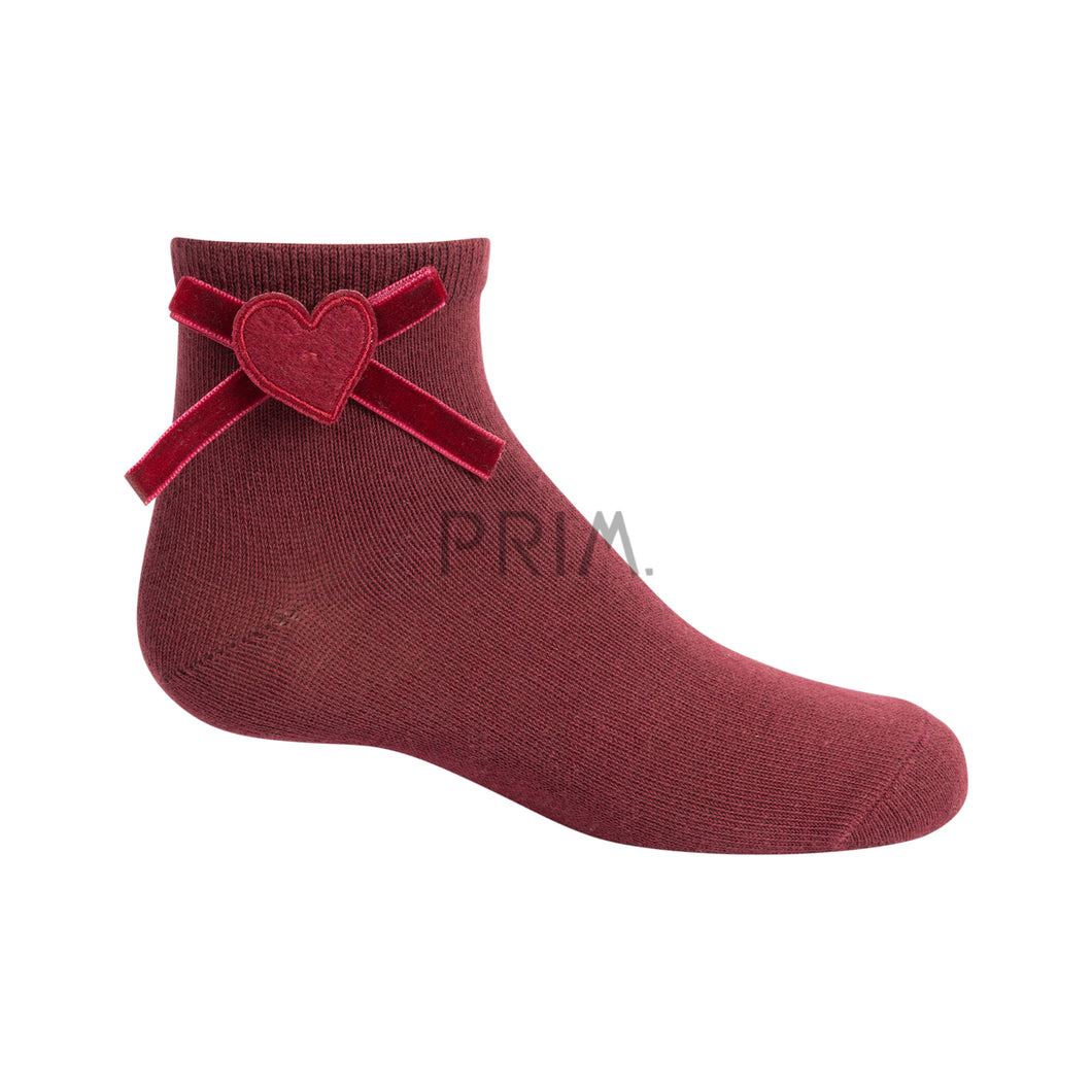 ZUBII BOW/HEART ANKLE SOCK