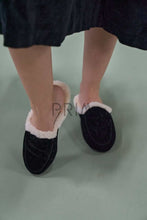 Load image into Gallery viewer, ZUBII FUR LINED VELVET SLINGBACK SLIPPERS

