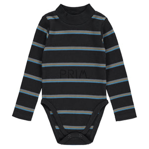 STRIPED MOCK NECK ONESIE