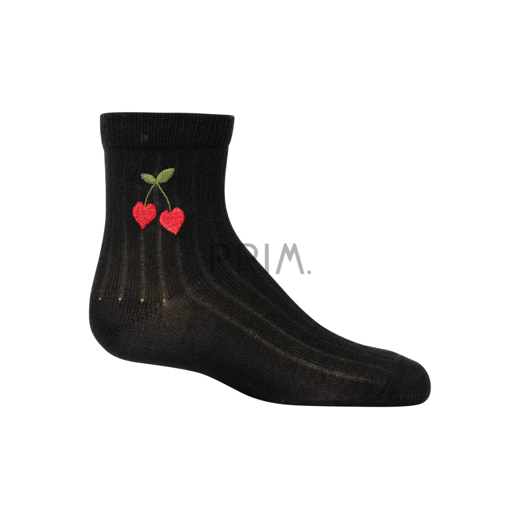 ZUBII CHERRY HEART ANKLE SOCK